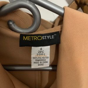 Tan Blazer with Belt from Metro Style